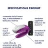 Double fun, vibromasseur couple violet connecté avec télécommande