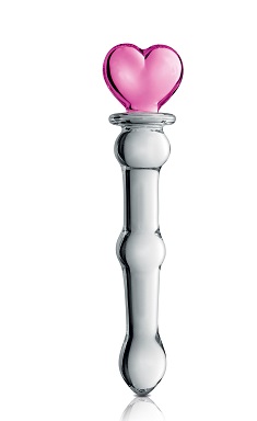Glossy toys n°21, gode en verre cœur 20cm