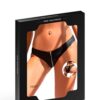 Tanga noir à zip effet cuir et tulle