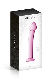 Glossy toys n°14, gode point g en verre rose 17,5cm