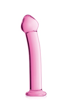 27 Glossy toys n°14, gode point g en verre rose 17,5cm