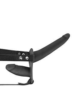 30 Gode ceinture double strap-on vibrant noir