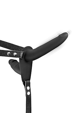 31 Gode ceinture double strap-on vibrant noir