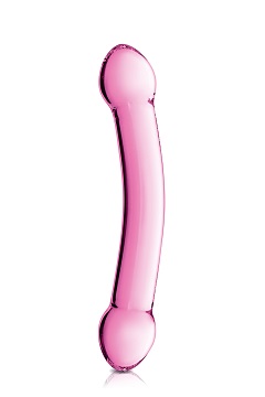31 Glossy toys n°7, double gode en verre rose 22,5cm