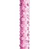Glossy toys n°6, double dong en verre perlé rose 17cm