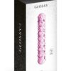 Glossy toys n°6, double dong en verre perlé rose 17cm