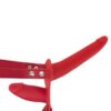 Gode ceinture double strap-on vibrant rouge