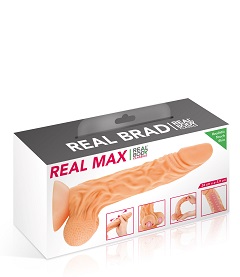 Real max, gode ventouse réaliste avec prépuce, 22cm
