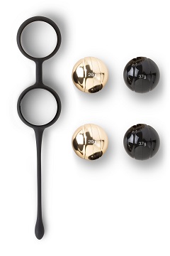 Danaë kegel balls, set de boules de geisha noir et or