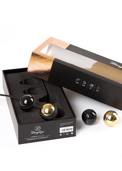 Danaë kegel balls, set de boules de geisha noir et or