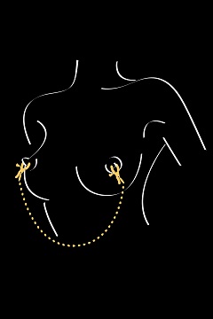 Pinces à seins avec chaîne et pression réglable par molette