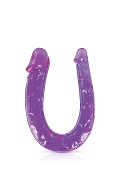 56 Glamy, double dong flexible vaginal et anal violet 29,5cm