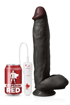 The power, gode ventouse réaliste vibrant noir 31cm