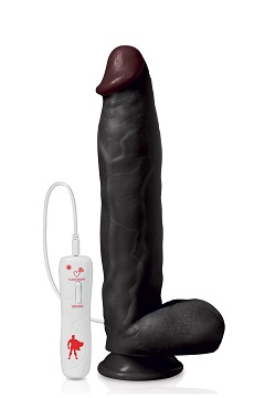 The power, gode ventouse réaliste vibrant noir 31cm