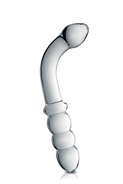 81 Glossy toys n°8, double gode point g et anal en verre 22cm