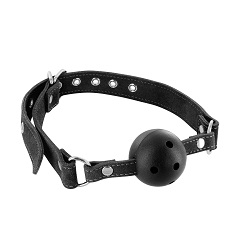 Baillon boule perforée et sangle en cuir