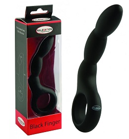 Plug Anal Flexible Black Finger avec Poignée